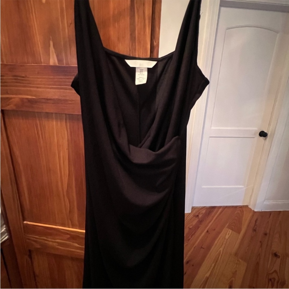 H&M Black Backless Draped Dress